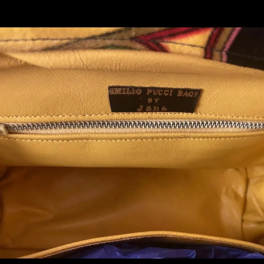 EMILIO PUCCI By Jana Vintage 60's Velvet Handbag‎ Satchel Psychedelic Mod